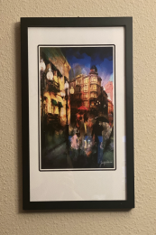Rainy Night in Old Town Painting - Framed Print