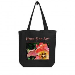 Spring Rhododendron on a Black Eco Tote Bag for Horn Fine Art