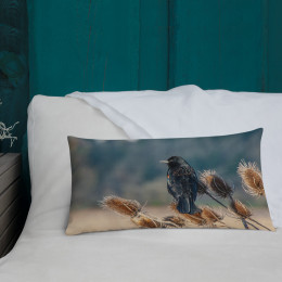 Blackbird Field Painting Premium Pillow