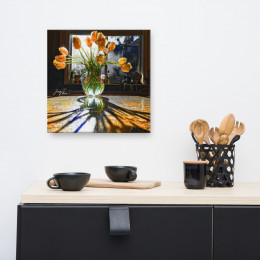 Light Thru Tulips Photo on 16 x 16 inch Canvas